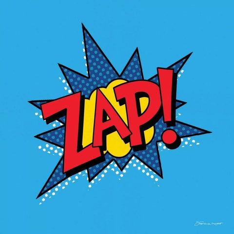 ZAP! White Modern Wood Framed Art Print by Marrott, Stephanie