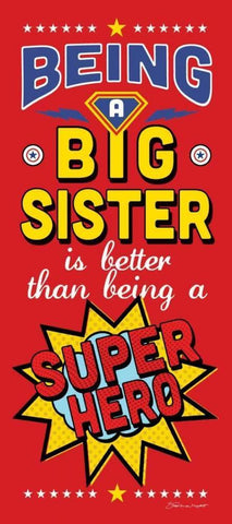 Big Sister White Modern Wood Framed Art Print with Double Matting by Marrott, Stephanie