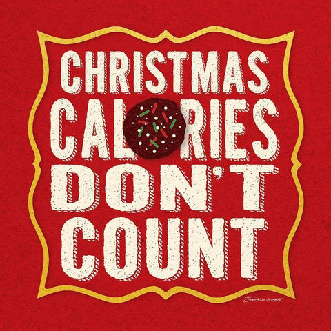 Christmas Calories White Modern Wood Framed Art Print by Marrott, Stephanie