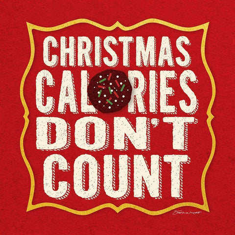 Christmas Calories White Modern Wood Framed Art Print with Double Matting by Marrott, Stephanie