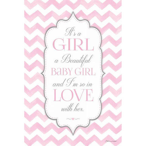 Baby Girl Black Modern Wood Framed Art Print with Double Matting by Marrott, Stephanie