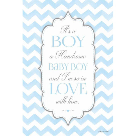 Baby Boy Black Modern Wood Framed Art Print with Double Matting by Marrott, Stephanie