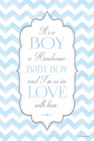 Baby Boy White Modern Wood Framed Art Print with Double Matting by Marrott, Stephanie