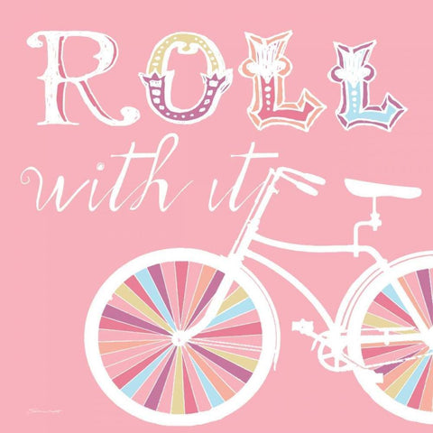 Roll With It White Modern Wood Framed Art Print by Marrott, Stephanie