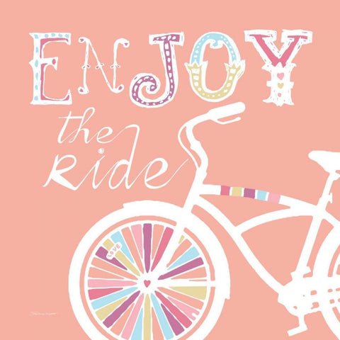 Enjoy The Ride White Modern Wood Framed Art Print with Double Matting by Marrott, Stephanie