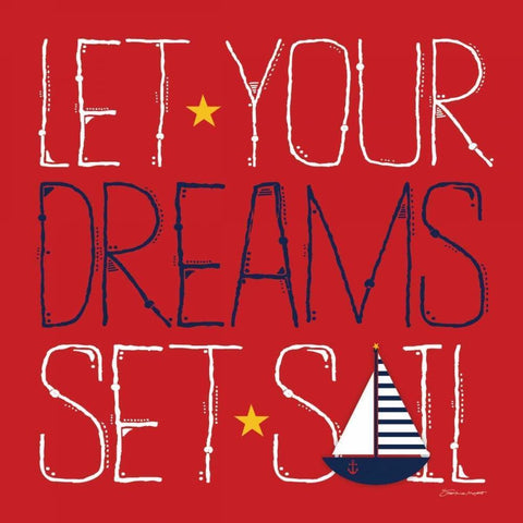Set Sail White Modern Wood Framed Art Print with Double Matting by Marrott, Stephanie