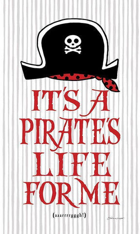 Pirates Life White Modern Wood Framed Art Print with Double Matting by Marrott, Stephanie