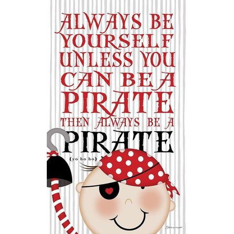 Be A Pirate White Modern Wood Framed Art Print by Marrott, Stephanie