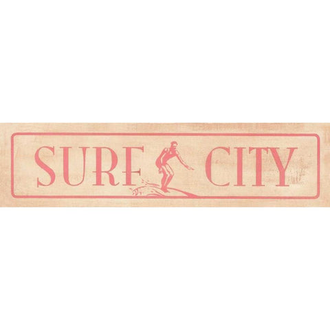 Surf City Black Modern Wood Framed Art Print with Double Matting by Marrott, Stephanie