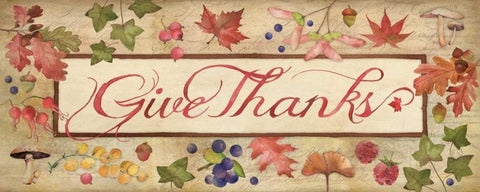 Give Thanks White Modern Wood Framed Art Print with Double Matting by Marrott, Stephanie