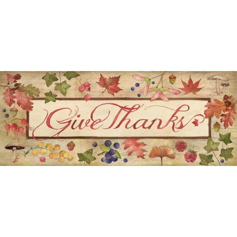 Give Thanks Gold Ornate Wood Framed Art Print with Double Matting by Marrott, Stephanie