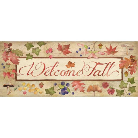 Welcome Fall White Modern Wood Framed Art Print by Marrott, Stephanie