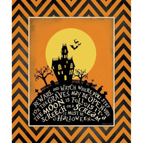 Beware Black Modern Wood Framed Art Print by Marrott, Stephanie