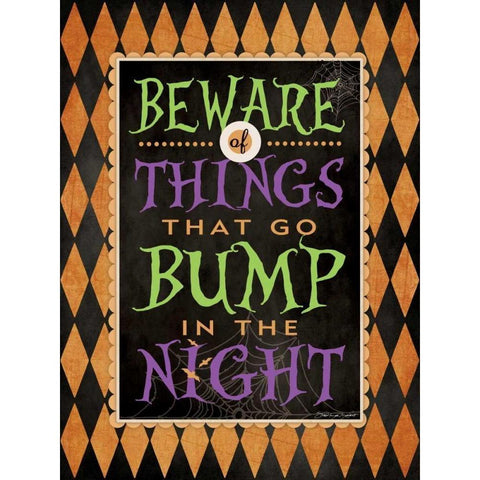 Beware White Modern Wood Framed Art Print by Marrott, Stephanie