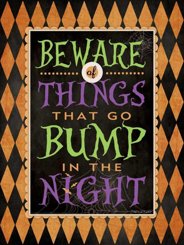 Beware Black Ornate Wood Framed Art Print with Double Matting by Marrott, Stephanie