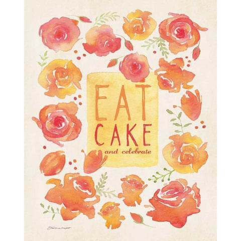 Eat Cake Black Modern Wood Framed Art Print with Double Matting by Marrott, Stephanie