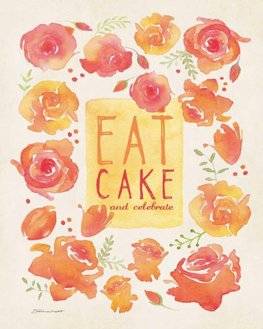 Eat Cake Black Ornate Wood Framed Art Print with Double Matting by Marrott, Stephanie