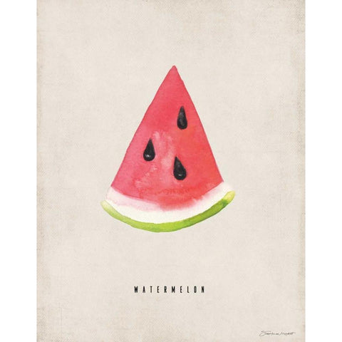 Watermelon Black Modern Wood Framed Art Print with Double Matting by Marrott, Stephanie