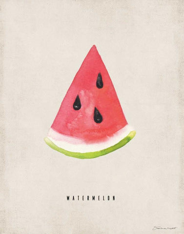 Watermelon White Modern Wood Framed Art Print with Double Matting by Marrott, Stephanie