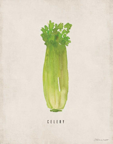 Celery White Modern Wood Framed Art Print with Double Matting by Marrott, Stephanie