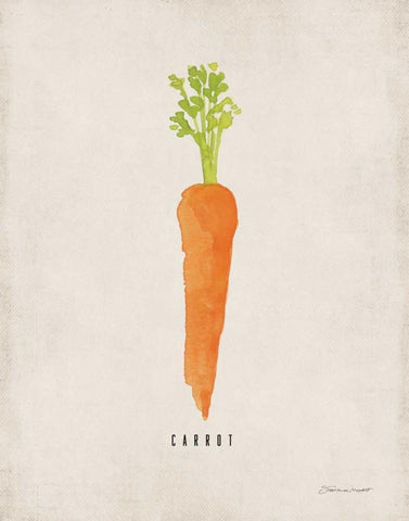 Carrot White Modern Wood Framed Art Print with Double Matting by Marrott, Stephanie