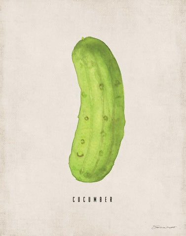 Cucumber White Modern Wood Framed Art Print with Double Matting by Marrott, Stephanie