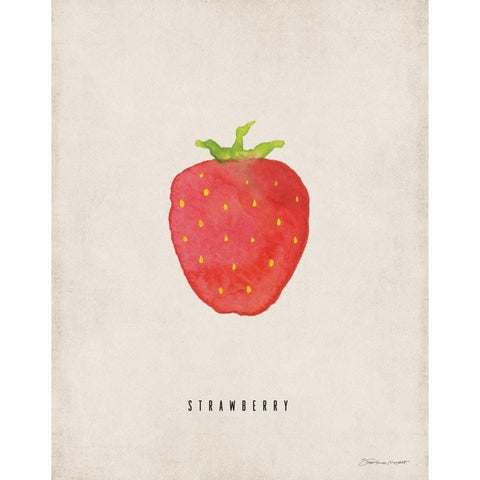 Strawberry Black Modern Wood Framed Art Print with Double Matting by Marrott, Stephanie