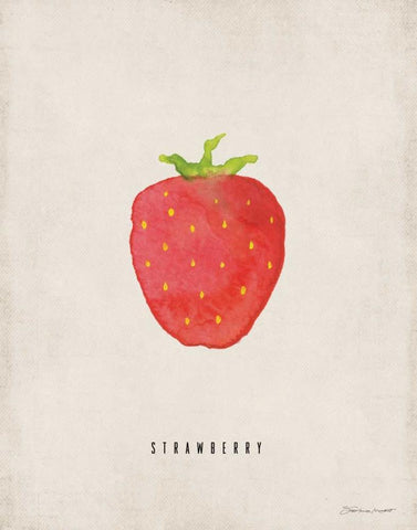 Strawberry White Modern Wood Framed Art Print with Double Matting by Marrott, Stephanie