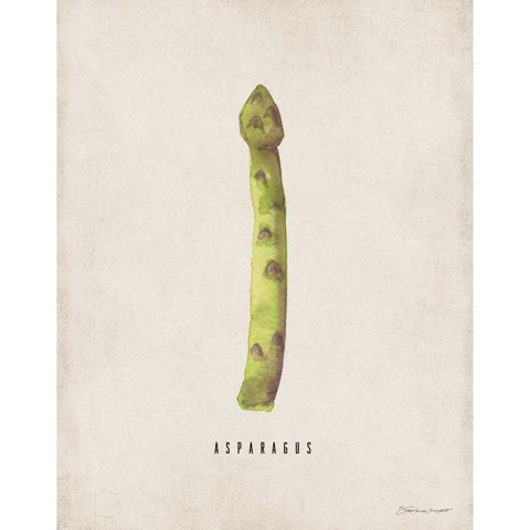 Asparagus White Modern Wood Framed Art Print by Marrott, Stephanie