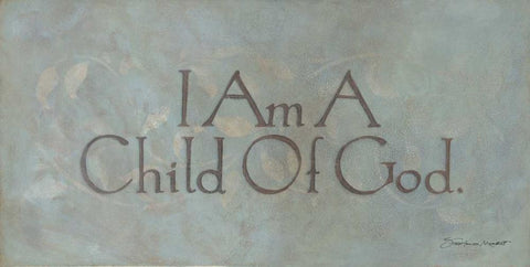 I Am a Child of God Black Ornate Wood Framed Art Print with Double Matting by Marrott, Stephanie