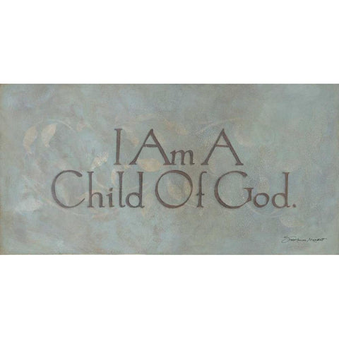 I Am a Child of God White Modern Wood Framed Art Print by Marrott, Stephanie