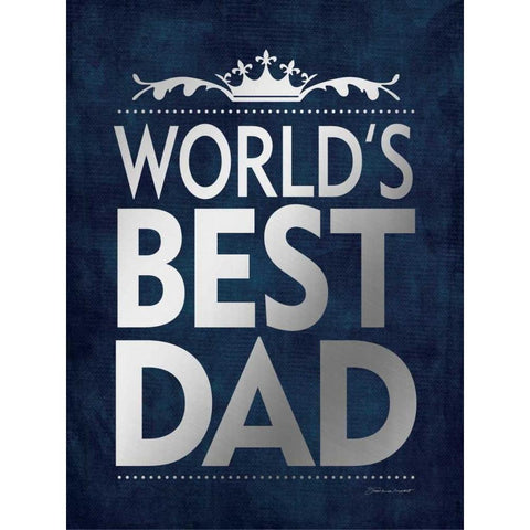 Best Dad Silver Gold Ornate Wood Framed Art Print with Double Matting by Marrott, Stephanie