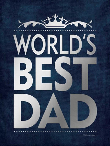 Best Dad Silver Black Ornate Wood Framed Art Print with Double Matting by Marrott, Stephanie