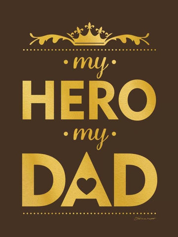 My Hero Gold White Modern Wood Framed Art Print with Double Matting by Marrott, Stephanie