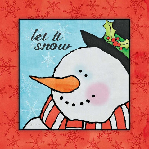 Let it Snow I Black Ornate Wood Framed Art Print with Double Matting by Marrott, Stephanie