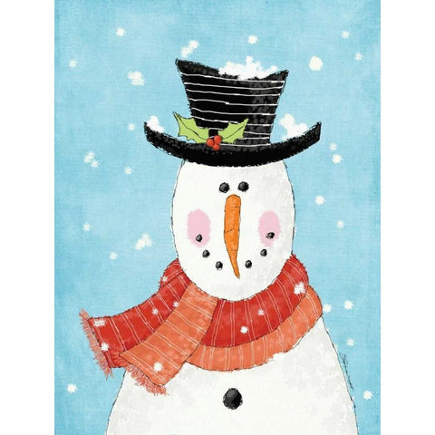 Snowman IV Black Modern Wood Framed Art Print with Double Matting by Marrott, Stephanie