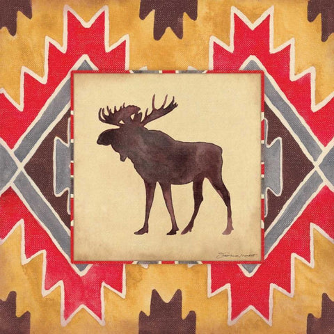 Moose Blanket White Modern Wood Framed Art Print by Marrott, Stephanie