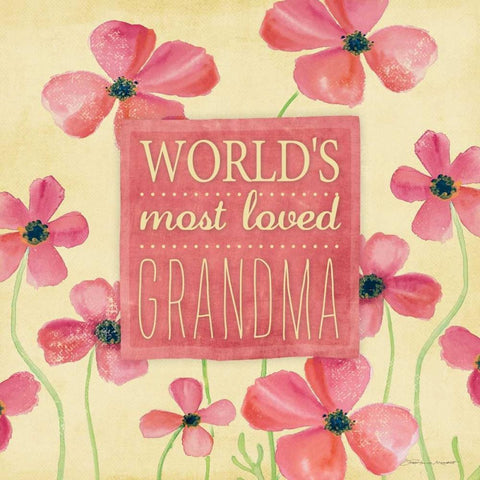 Loved Grandma I  Black Ornate Wood Framed Art Print with Double Matting by Marrott, Stephanie