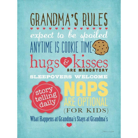 Grandmas Rules II Black Modern Wood Framed Art Print with Double Matting by Marrott, Stephanie