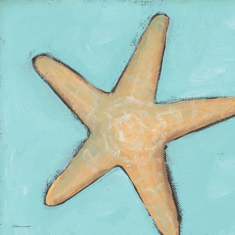 Starfish Black Modern Wood Framed Art Print with Double Matting by Marrott, Stephanie