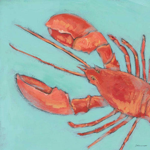 Lobster White Modern Wood Framed Art Print by Marrott, Stephanie