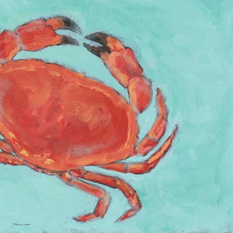 Crab White Modern Wood Framed Art Print by Marrott, Stephanie