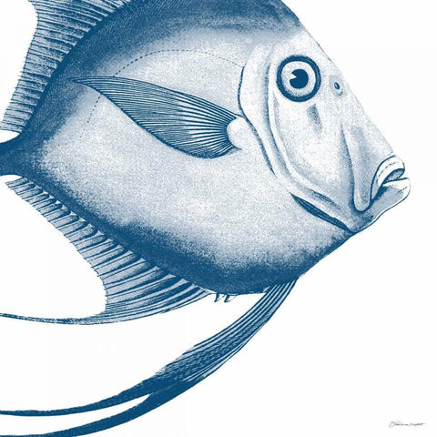 Blue Fish White Modern Wood Framed Art Print by Marrott, Stephanie