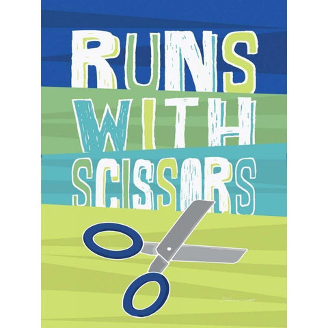 Scissors White Modern Wood Framed Art Print by Marrott, Stephanie