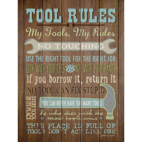 Tool Rules I White Modern Wood Framed Art Print by Marrott, Stephanie