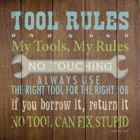 Tool Rules II Gold Ornate Wood Framed Art Print with Double Matting by Marrott, Stephanie