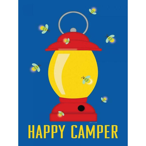 Lantern Camper Black Modern Wood Framed Art Print with Double Matting by Marrott, Stephanie