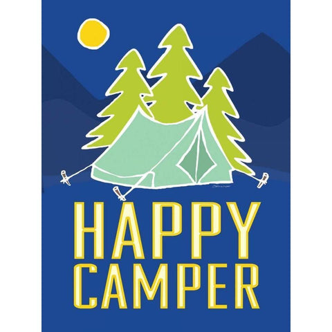 Happy Camper I Gold Ornate Wood Framed Art Print with Double Matting by Marrott, Stephanie