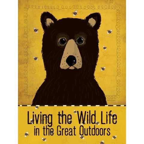 Wild Bear Black Modern Wood Framed Art Print with Double Matting by Marrott, Stephanie