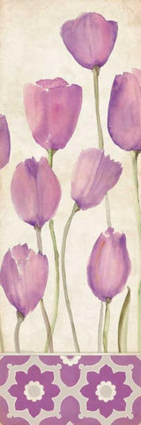 Tulips In Purple White Modern Wood Framed Art Print with Double Matting by Marrott, Stephanie